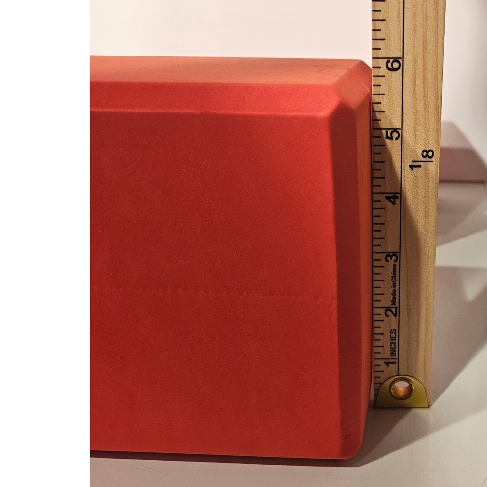 BalanceFrom Yoga Blocks Set of 2 Red High Density Foam Beveled Edges - Picture 2 of 4